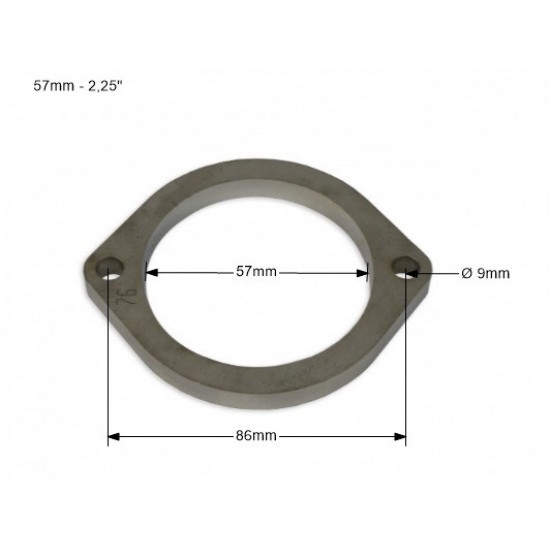 2,25'' – 57mm exhaust flange - 2 bolt