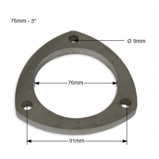 3''  - 76mm exhaust flange - 3 bolt
