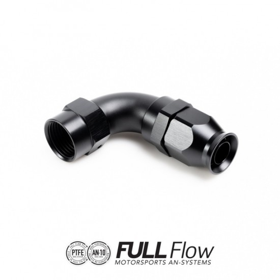 Nuke Performance Full Flow PTFE Hose End Fitting 90 Degree AN-8