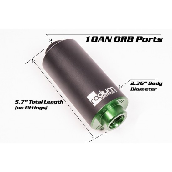 High Flow Fuel Filter Stainless 100 Micron Radium Engineering
