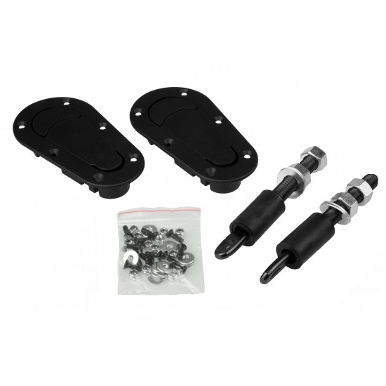 JRspec flat bonnet fasteners - black