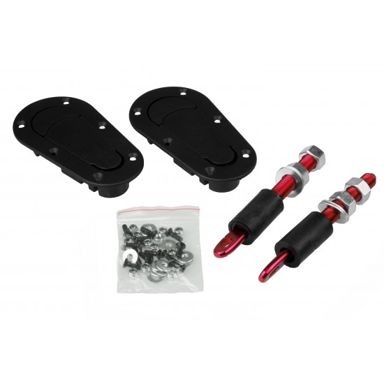 JRspec flat bonnet fasteners - red
