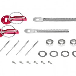 JRspec sliding bonnet pins - red