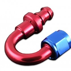 AN10 push-on 180' fitting Red