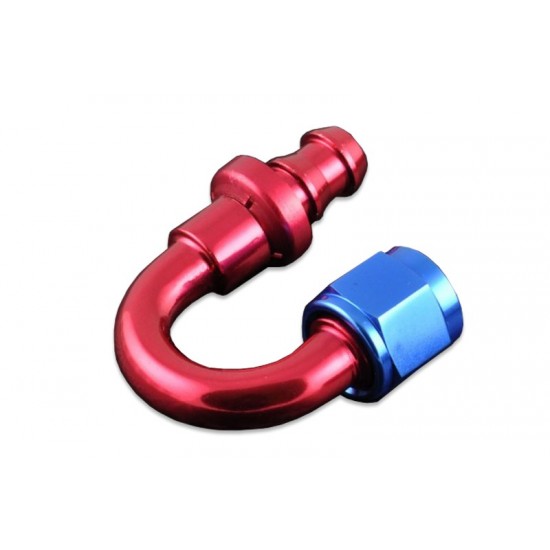 AN10 push-on 180' fitting Red