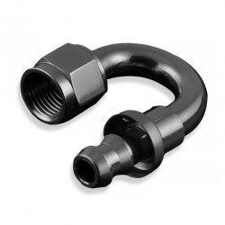 AN4 push-on 180' fitting Black
