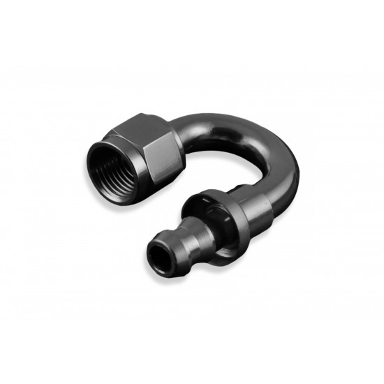AN4 push-on 180' fitting Black