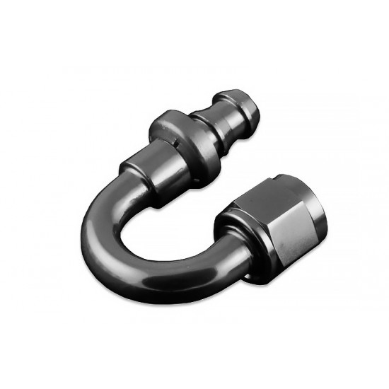 AN4 push-on 180' fitting Black
