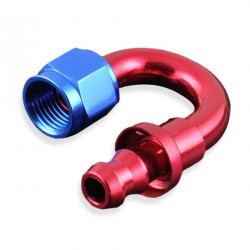 AN4 push-on 180' fitting Red