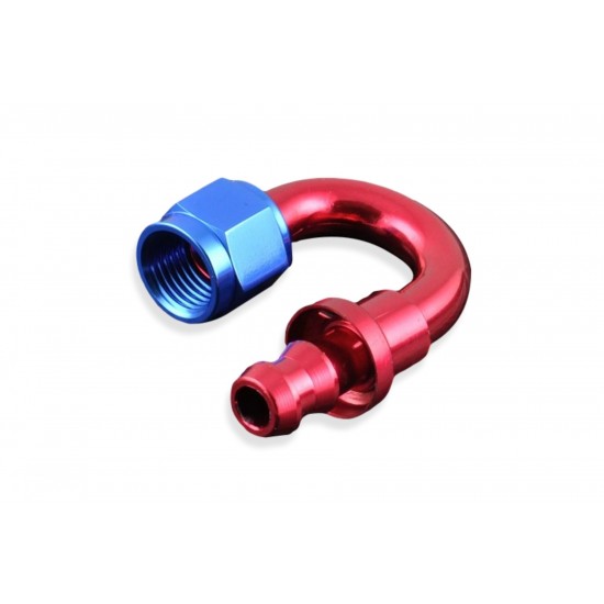 AN4 push-on 180' fitting Red