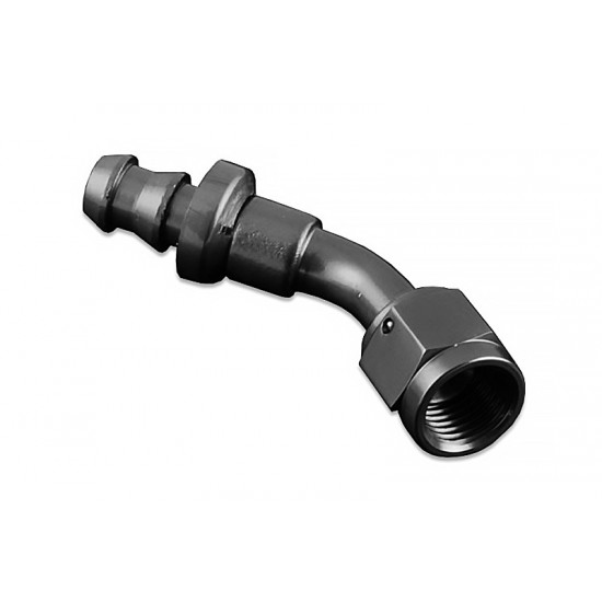 AN4 push-on 45' fitting Black