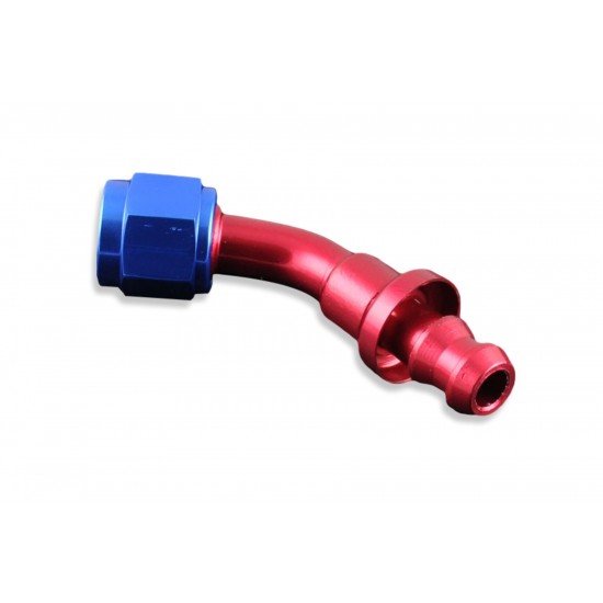 AN8 push-on 45' fitting Red