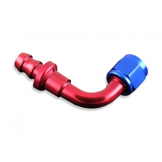 AN10 push-on 90' fitting Red
