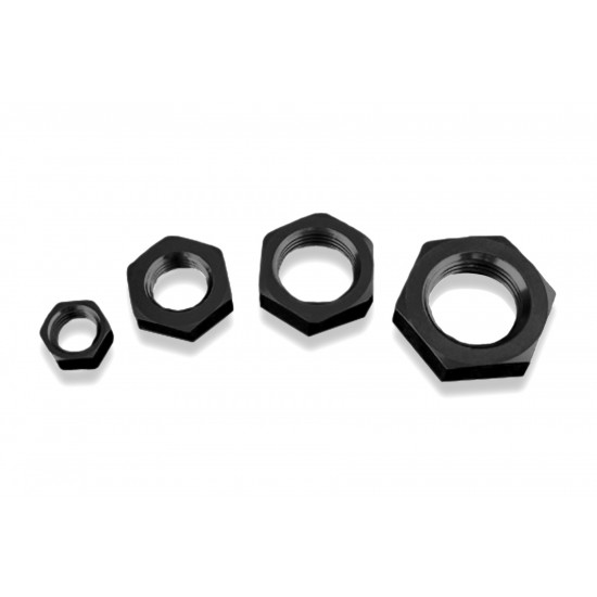 AN-8 AN8 (3/4 UNF) Adapter JIC bulkhead hex nut Fuel Oil Hose Fitting Black