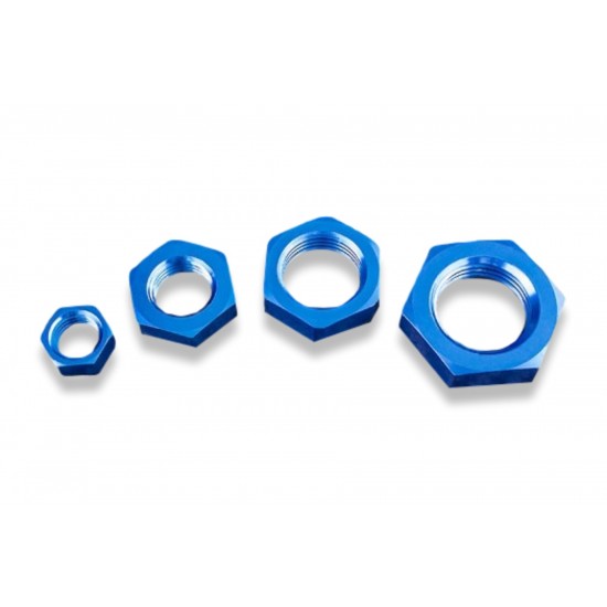 AN-8 AN8 (3/4 UNF) Adapter JIC bulkhead hex nut Fuel Oil Hose Fitting Blue