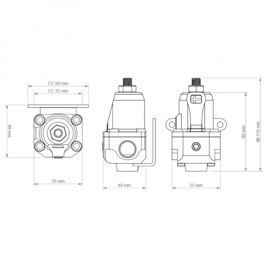 Nuke Performance Fuel Pressure Regulator FPR100s AN-6