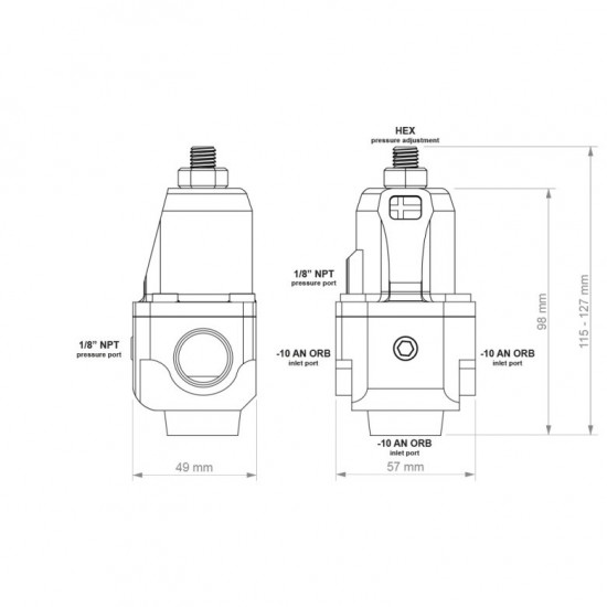 Nuke Performance Fuel Pressure Regulator FPR100x AN-10