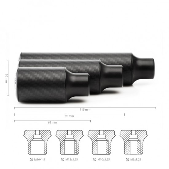Nuke Performance Gear Knob Cavernous Carbon 100, Matte finish