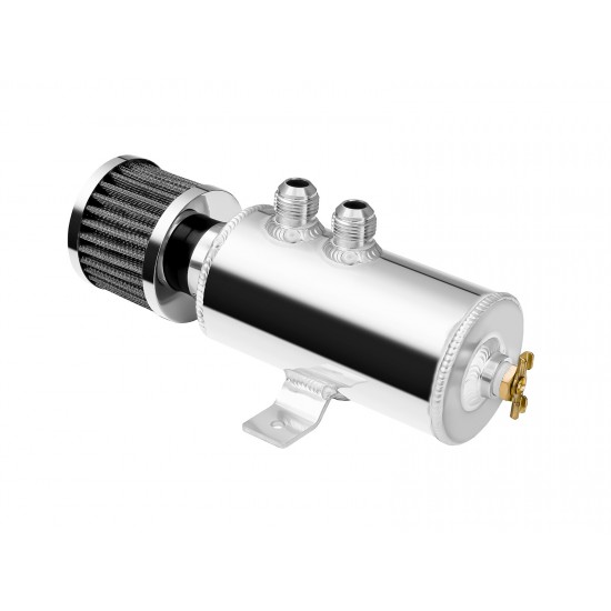 JRSPEC OIL CATCH TANK 0.75L WITH FILTER AND 2 AN10 FITTINGS