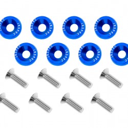 Fender Bumper Engine Bay Dress Up Washers blue