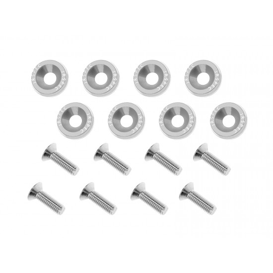 Fender Bumper Engine Bay Dress Up Washers silver