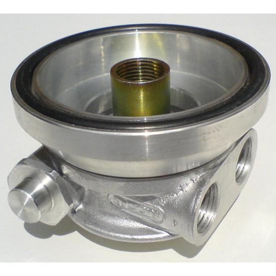 Mocal sandwich plate with thermostat 13/16 UFN 1/2 BSP fittings (fits only Chevy V8)