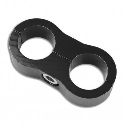 AN6 DUAL CLIPS Hose Fuel lines Clamp Cable Black