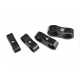 AN8 DUAL CLIPS Hose Fuel lines Clamp Cable Black