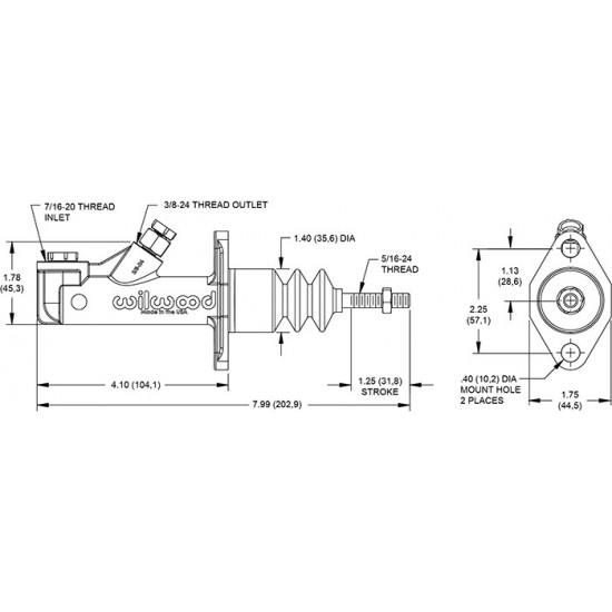 GS Compact Remote Reservoir Master Cylinder Wilwood 260-15091 0.750