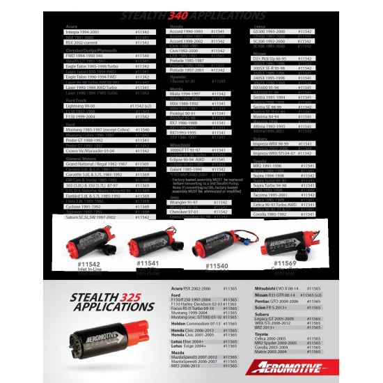 Fuel pump Aeromotive 325lph Stealth (P/N 11165)