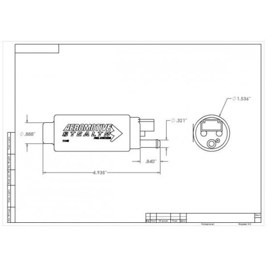 Fuel pump Aeromotive 340 Stealth, 340lph (central inlet) ARE 11540