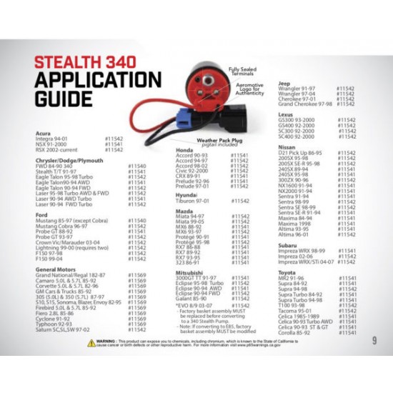 Fuel pump Aeromotive 340 Stealth, 340lph (central inlet) ARE 11540