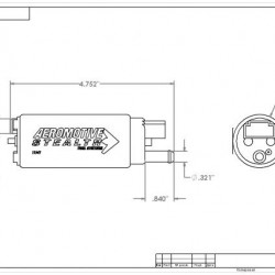 Fuel pump Aeromotive 340 Stealth, 340lph (inlet offset) ARE 11541