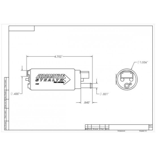 Fuel pump Aeromotive 340 Stealth, 340lph (inlet offset) ARE 11541