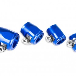 AN -12 AN12 25mm rubber hose end finisher twisted jubilee clip Blue