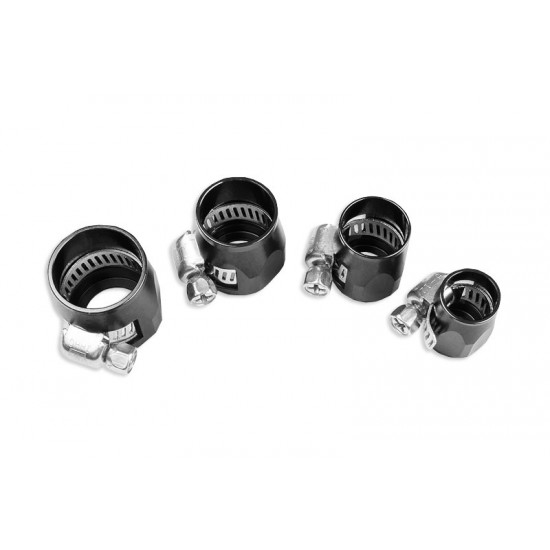 AN -4 AN4 12mm rubber hose end finisher twisted jubilee clip Black