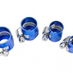 AN -8 AN8 18mm rubber hose end finisher twisted jubilee clip Blue