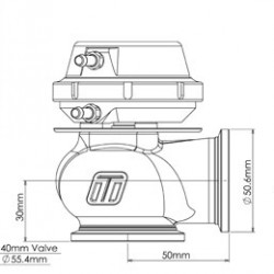 Wastegate Turbosmart TS-0505-1006 WG40 Gen4 CompGate40 7psi