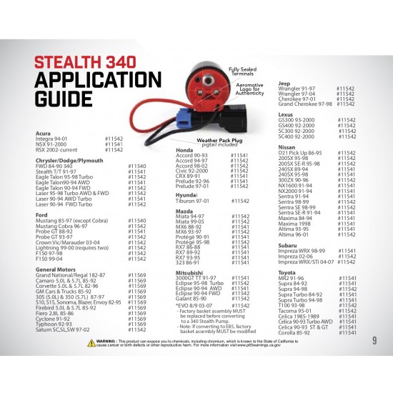 Fuel pump Aeromotive 11569 340 Stealth GM 340lph (Offset Inlet In-line with outlet - P/N 11169)