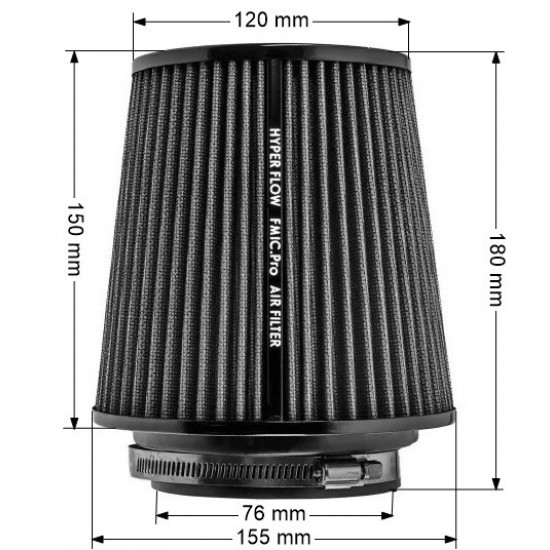 FMIC.Pro cone air filter length 150mm diameter 76mm