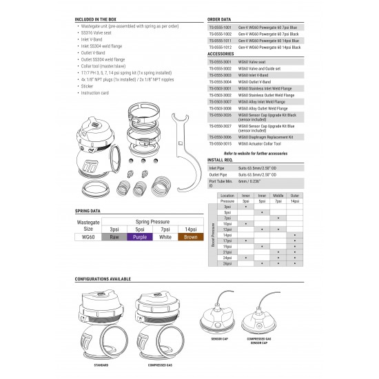 Turbosmart wastegate WG60 GenV Powergate 60 7psi Red