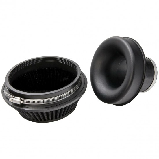 PRORAM PR-CC-193-150-VS-76 76mm ID Neck Small Cone Air Filter with velocity stack