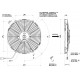 Axial suction radiator cooling fan SPAL 12V VA09-AP8/C-27A (280 MM)