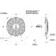 Axial pull radiator cooling fan Spal 12V VA11-AP7/C-57S (255mm)