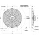 Axial suction radiator cooling fans SPAL 12V VA18-AP70/LL-86A (385 MM)