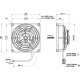 Axial suction radiator cooling fan SPAL 12V VA69A-A101-87A SUMIT (115 MM)