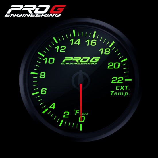 Pro G Race Series RC gauge, exhaust gas temperature EGT °F GREEN 60mm