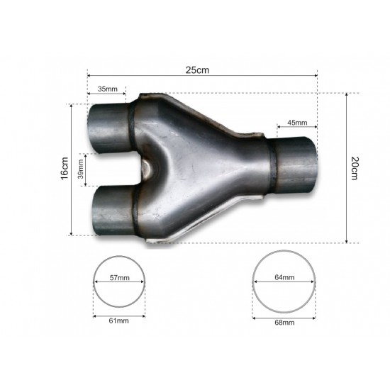 Y-pipe 63-57mm
