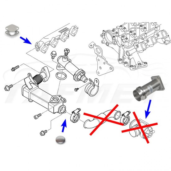 EGR Removal Delete Kit Blanking Plate for BMW E90 E92 E60 with 2.0 2.5 3.0 D engines