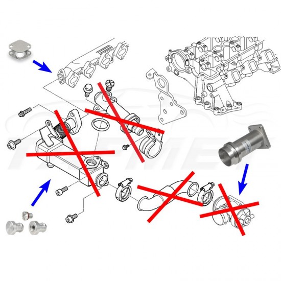 EGR Removal Delete Kit Bypass Blanking Plate for BMW with 2.0 2.5 3.0 D M47 M57 engines